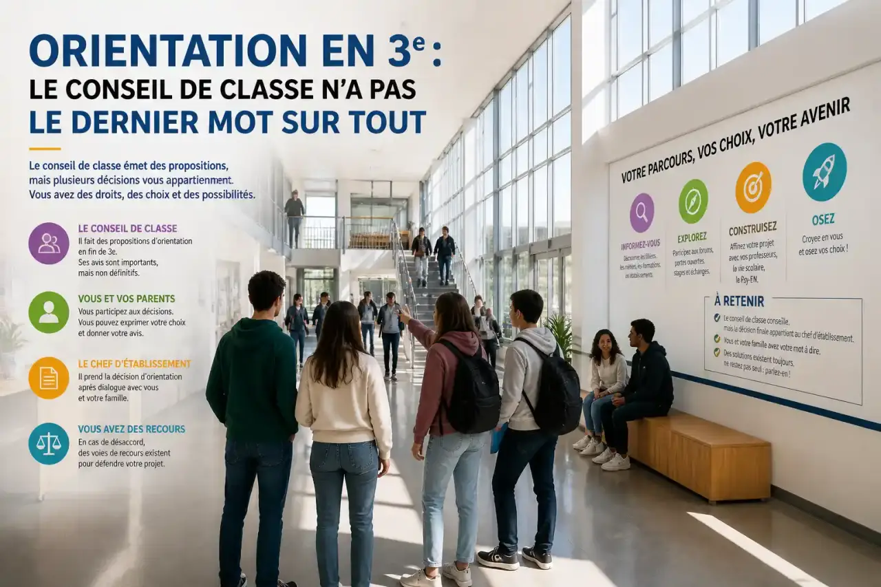 Orientation en 3e : le conseil de classe n'a pas le dernier mot sur tout