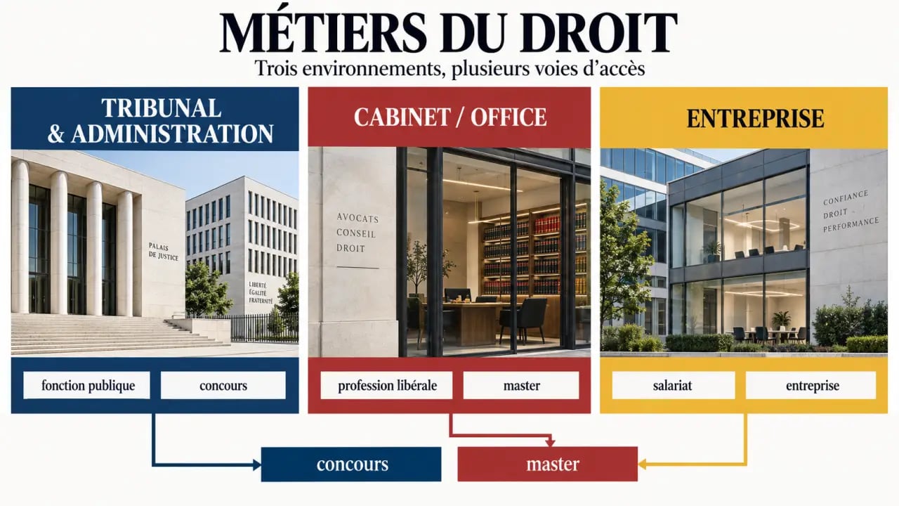 Métiers du droit : statuts, environnements de travail et parcours d'études