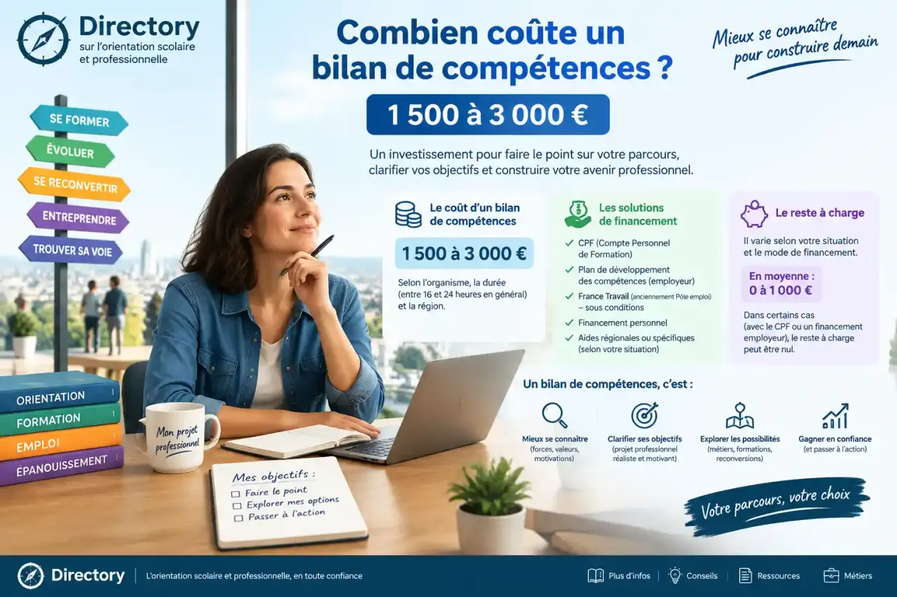 Combien coûte un bilan de compétences : 1 500 à 3 000 €, financement et reste à charge