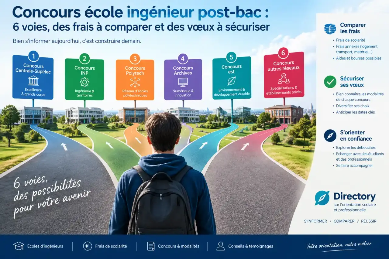 Concours école ingénieur post-bac : 6 voies, des frais à comparer et des vœux à sécuriser